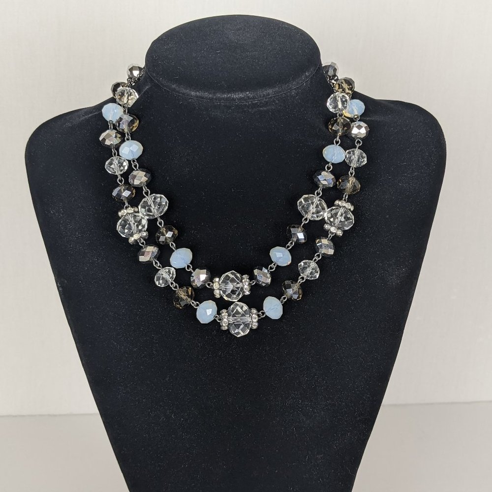 Trifari Scoop neck double strand shiny necklace